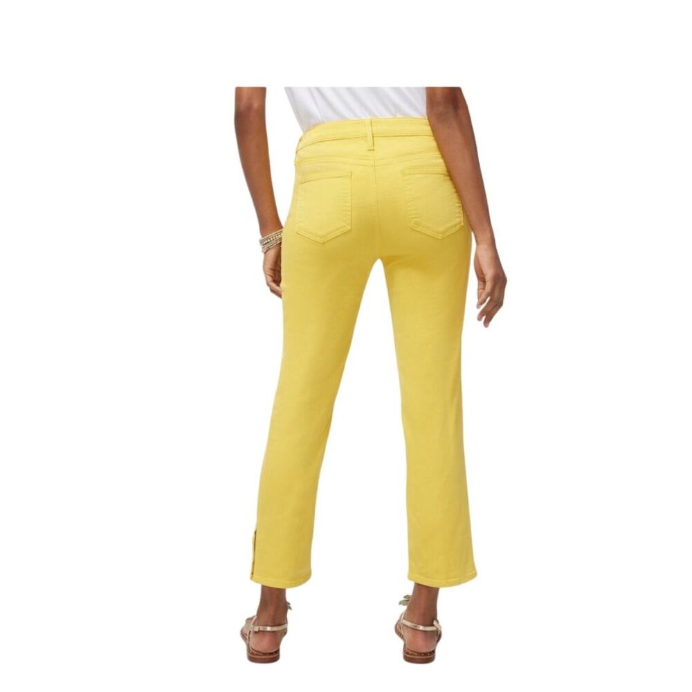 Chico's So Slimming Girlfriend cropped slim leg Jeans yellow high waist US 14